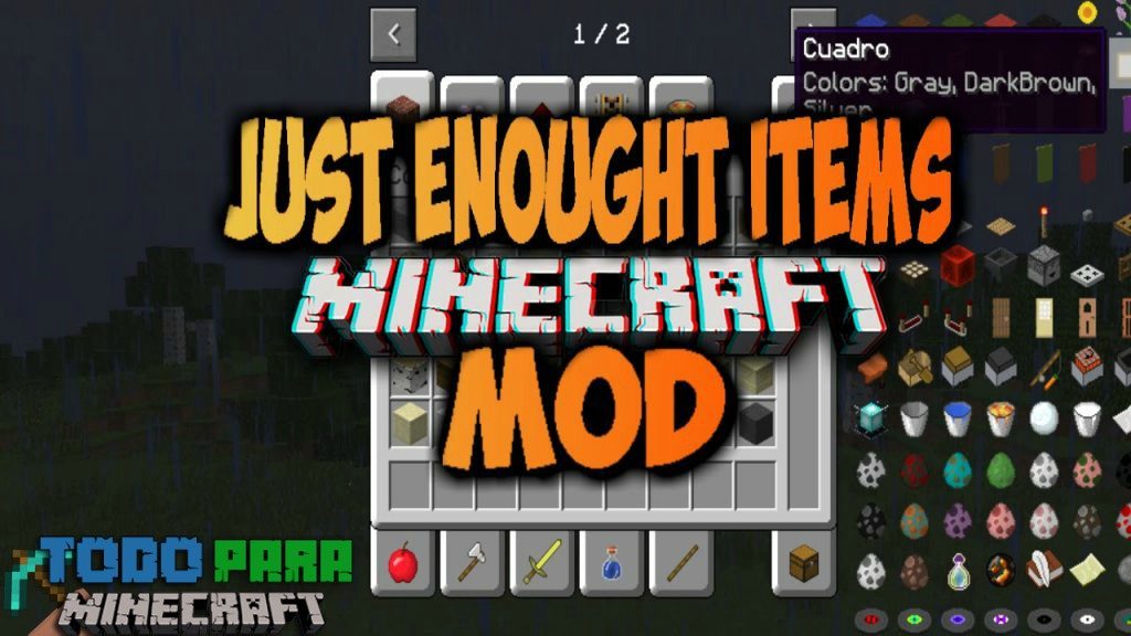Mod Just Enough Items para Minecraft 